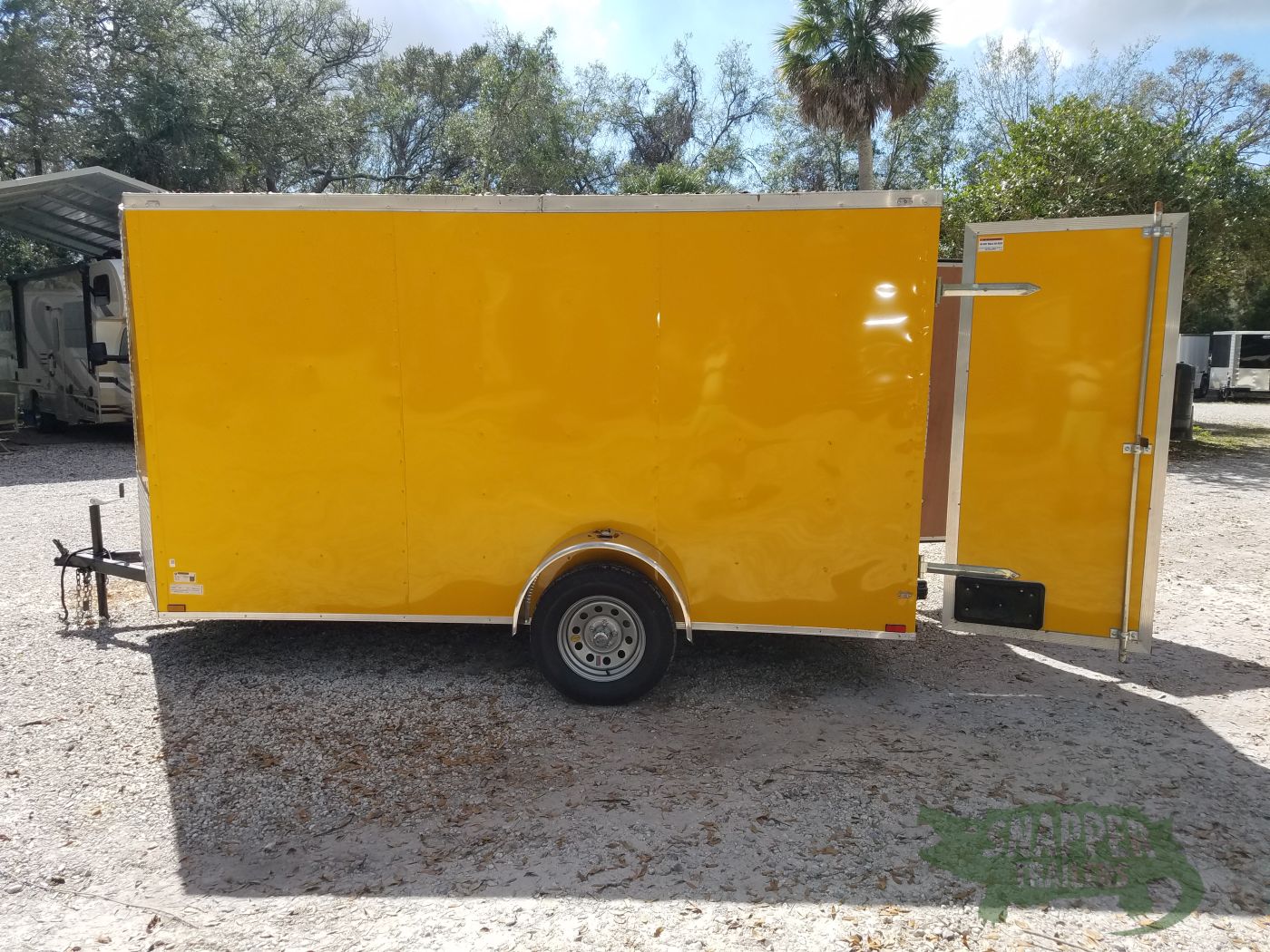 Quality Cargo 6x12 SA Trailer - Yellow, Double Doors, Side Door, Extra Height, Concession Door - Image 4