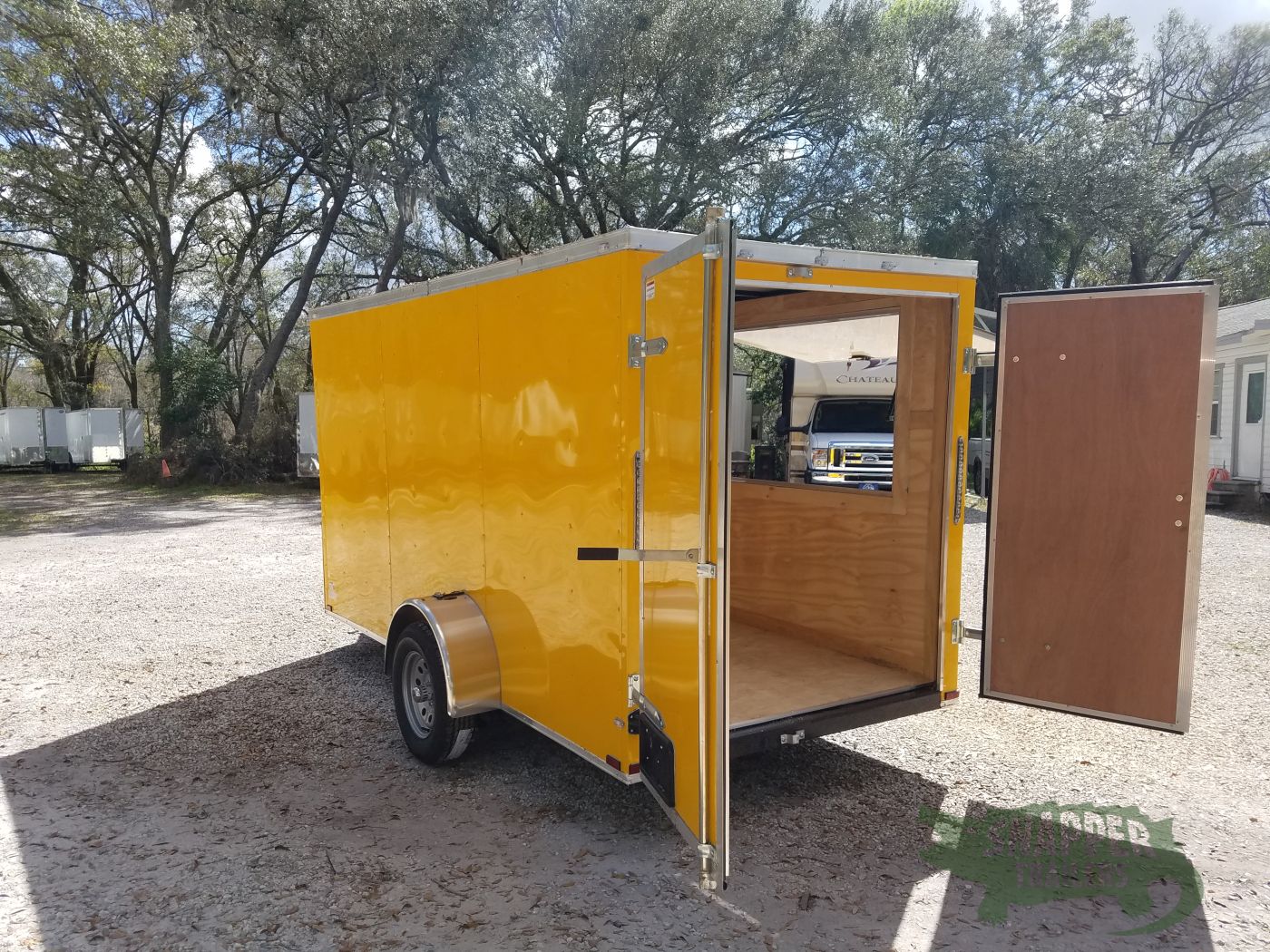 Quality Cargo 6x12 SA Trailer - Yellow, Double Doors, Side Door, Extra Height, Concession Door - Image 6