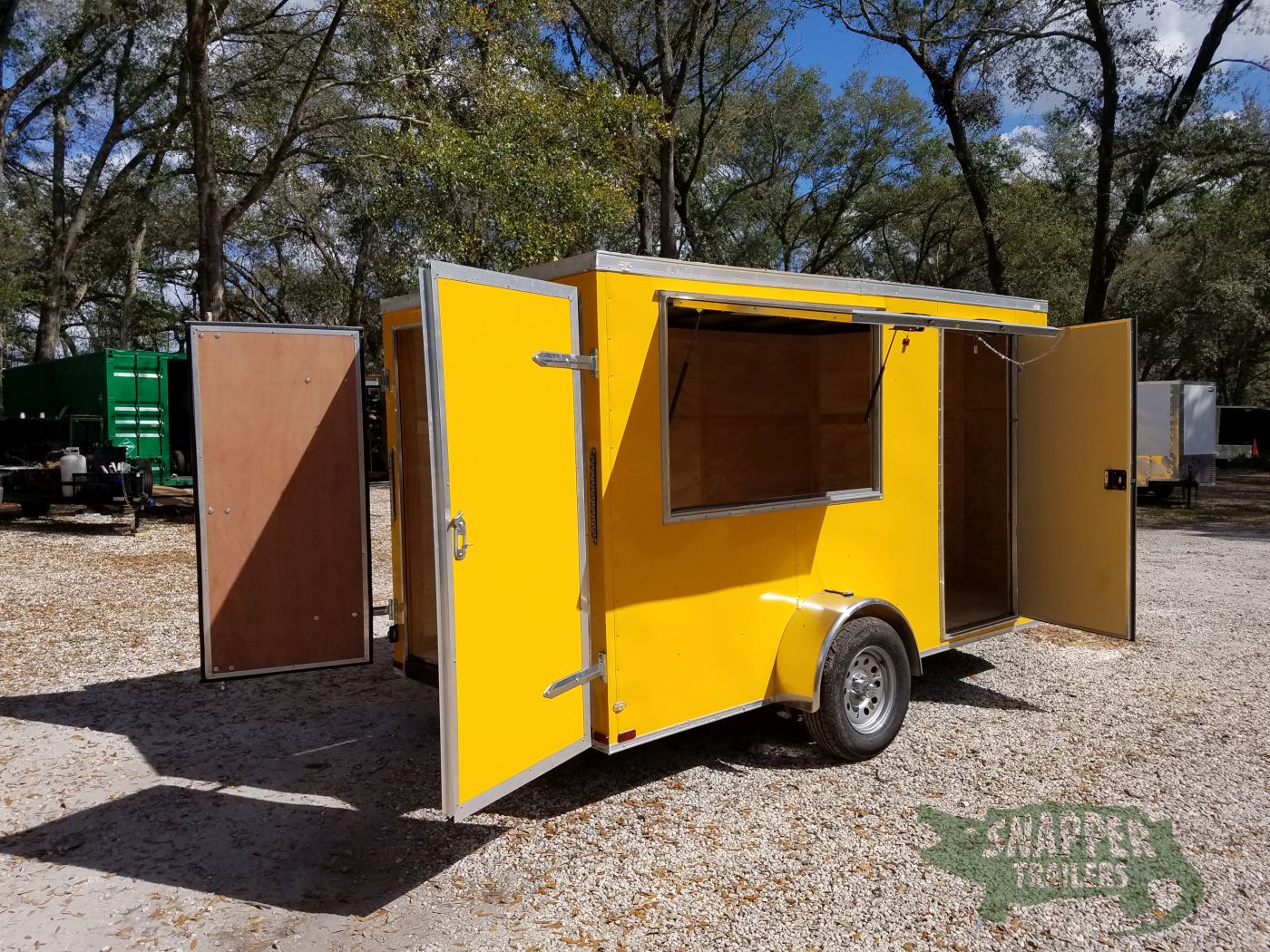 Quality Cargo 6x12 SA Trailer - Yellow, Double Doors, Side Door, Extra Height, Concession Door - Image 10