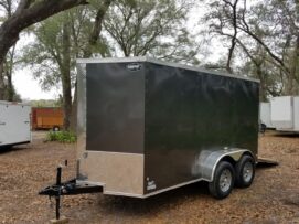 Alternative view of Quality Cargo 6x12 TA Trailer - Charcoal Grey, Ramp, Side Door, Extra Height