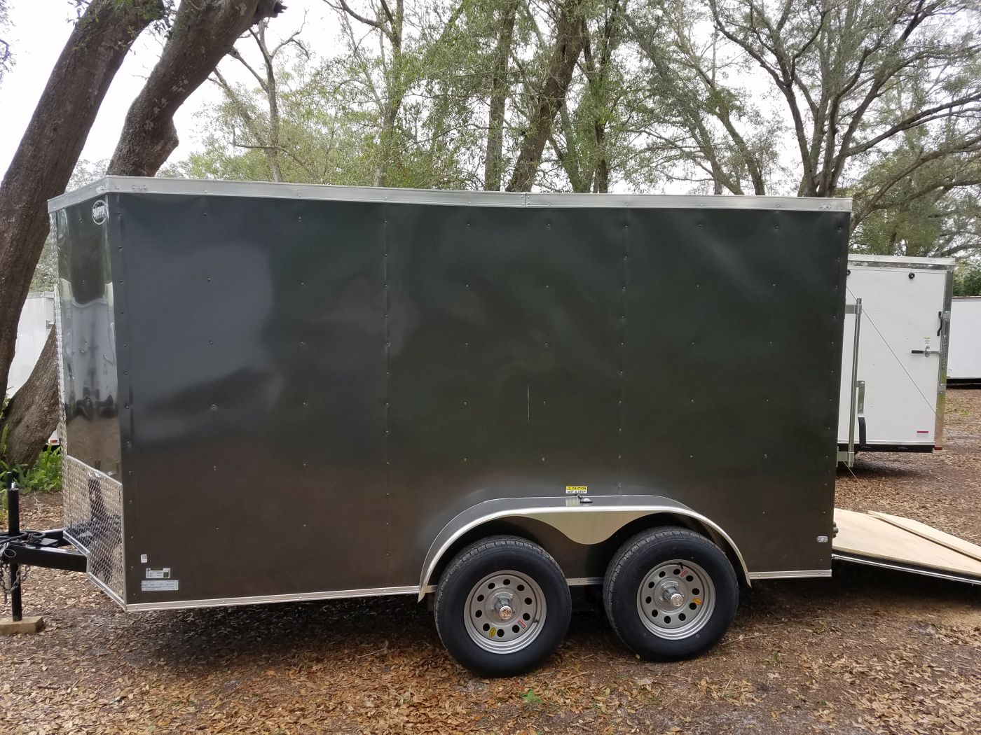 Quality Cargo 6x12 TA Trailer - Charcoal Grey, Ramp, Side Door, Extra Height - Image 4