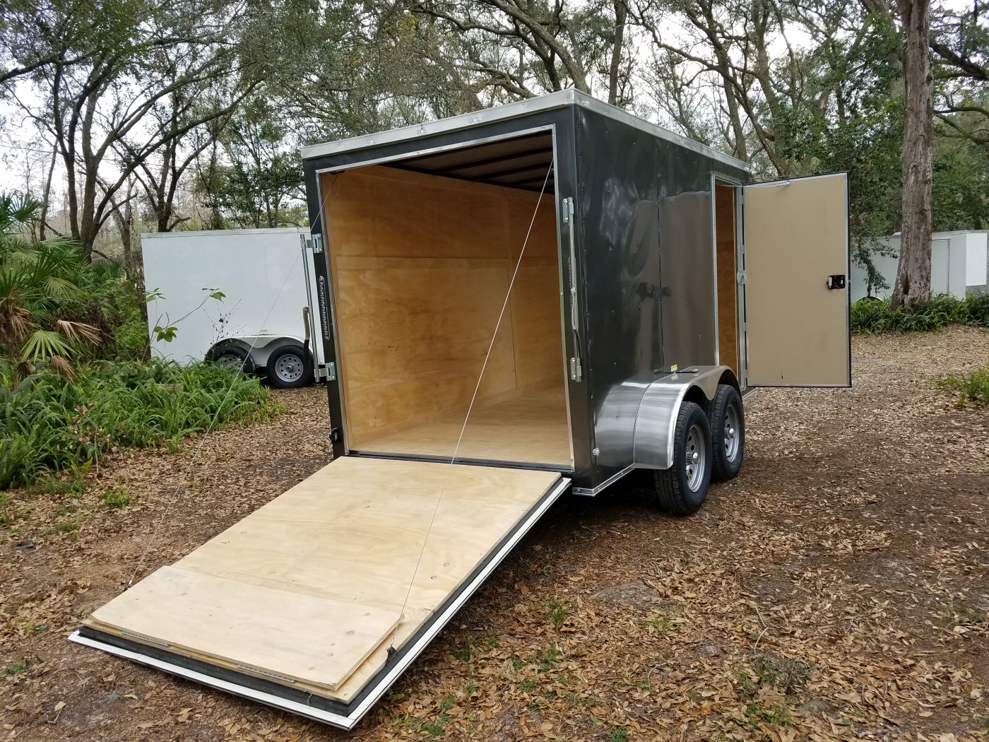 Quality Cargo 6x12 TA Trailer - Charcoal Grey, Ramp, Side Door, Extra Height - Image 9