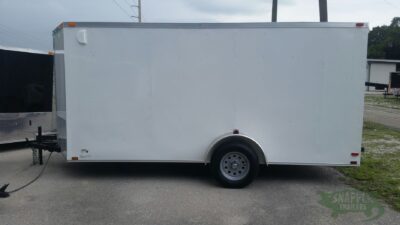 Quality Cargo 6x14 SA Trailer - White, Ramp, Side Door, Extra Height, 2 5/16in Coupler - Image 10