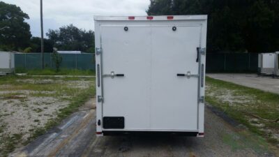 Quality Cargo 6x14 SA Trailer - White, Ramp, Side Door, Extra Height, 2 5/16in Coupler - Image 9