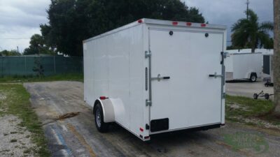 Quality Cargo 6x14 SA Trailer - White, Ramp, Side Door, Extra Height, 2 5/16in Coupler - Image 8