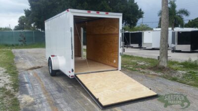 Quality Cargo 6x14 SA Trailer - White, Ramp, Side Door, Extra Height, 2 5/16in Coupler - Image 7