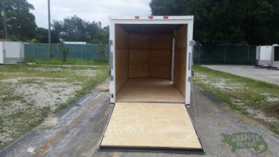 Quality Cargo 6x14 SA Trailer - White, Ramp, Side Door, Extra Height, 2 5/16in Coupler - Image 6