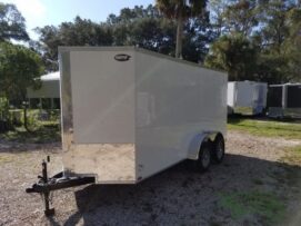 Alternative view of Quality Cargo 6x14 TA Trailer - White, Ramp, Side Door, Extra Height