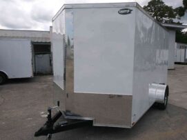 Alternative view of Quality Cargo 7x12 SA Trailer - White, Ramp, Side Door, Brakes, Extra Height, Heavy Duty Walls and Floor