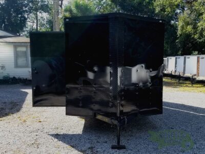 Quality Cargo 7x12 SA Trailer - Black with Blackout Package, Barn Doors, Side Door, Brakes, Extra Height - Image 15