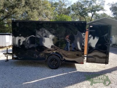 Quality Cargo 7x12 SA Trailer - Black with Blackout Package, Barn Doors, Side Door, Brakes, Extra Height - Image 4