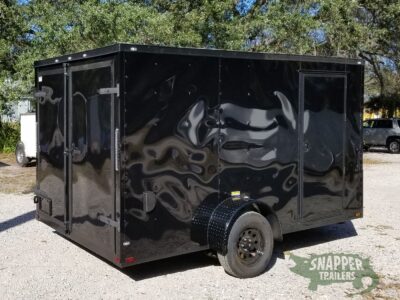 Quality Cargo 7x12 SA Trailer - Black with Blackout Package, Barn Doors, Side Door, Brakes, Extra Height - Image 11