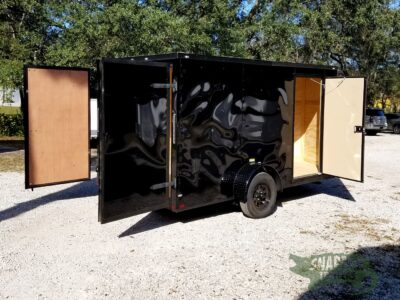 Quality Cargo 7x12 SA Trailer - Black with Blackout Package, Barn Doors, Side Door, Brakes, Extra Height - Image 10