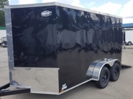 Alternative view of Quality Cargo 7x12 TA Trailer - Black, Ramp, Side Door, Extra Height, Transition Flap