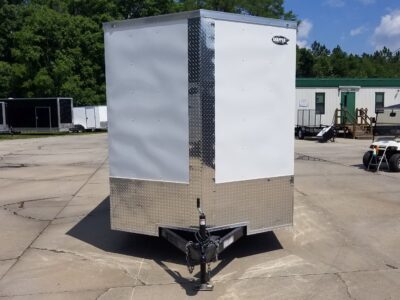 Quality Cargo 7x16 TA Trailer - White, Ramp, Side Door, Extra Height, Insulated, AC - Image 3