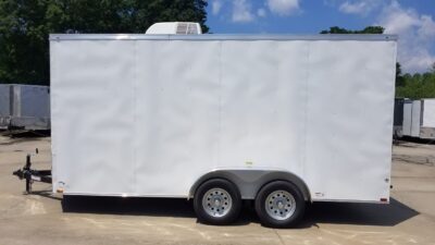 Quality Cargo 7x16 TA Trailer - White, Ramp, Side Door, Extra Height, Insulated, AC - Image 13