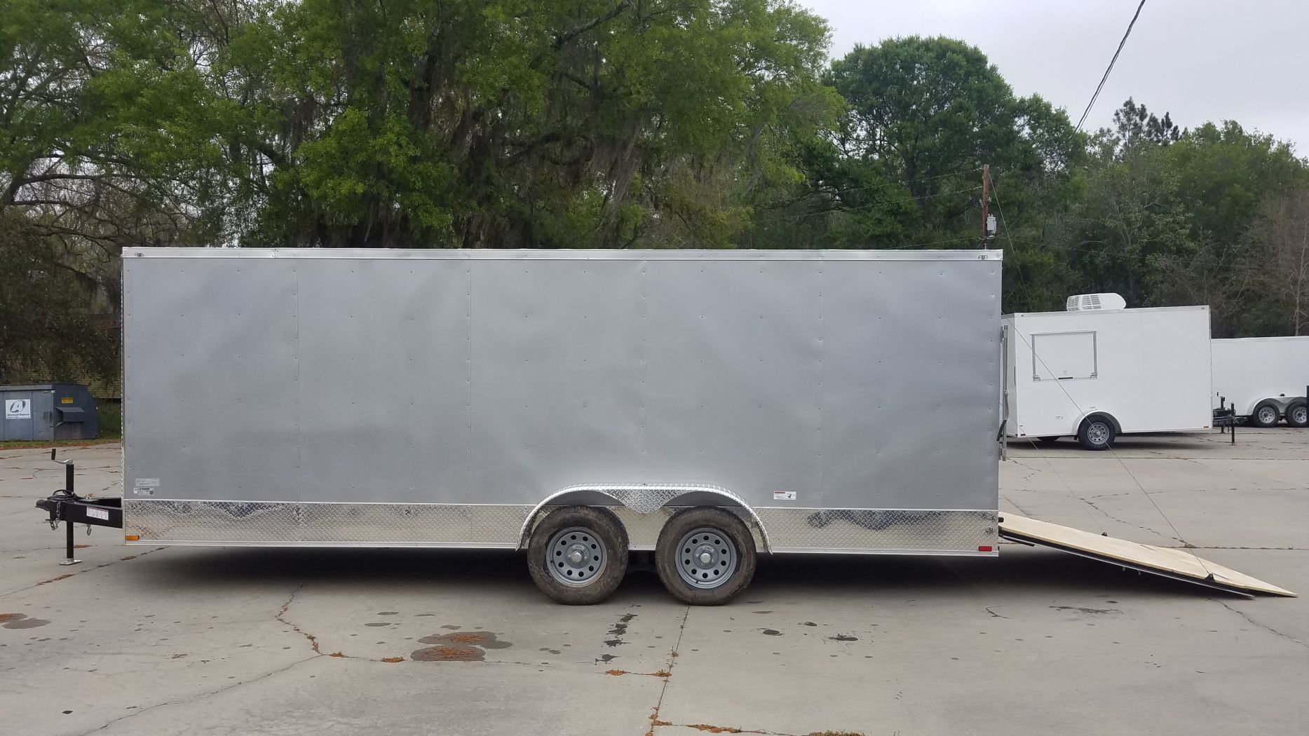 Quality Cargo 7x20 TA Trailer - Silver Frost, Ramp, Side Door, Extra Height - Image 4
