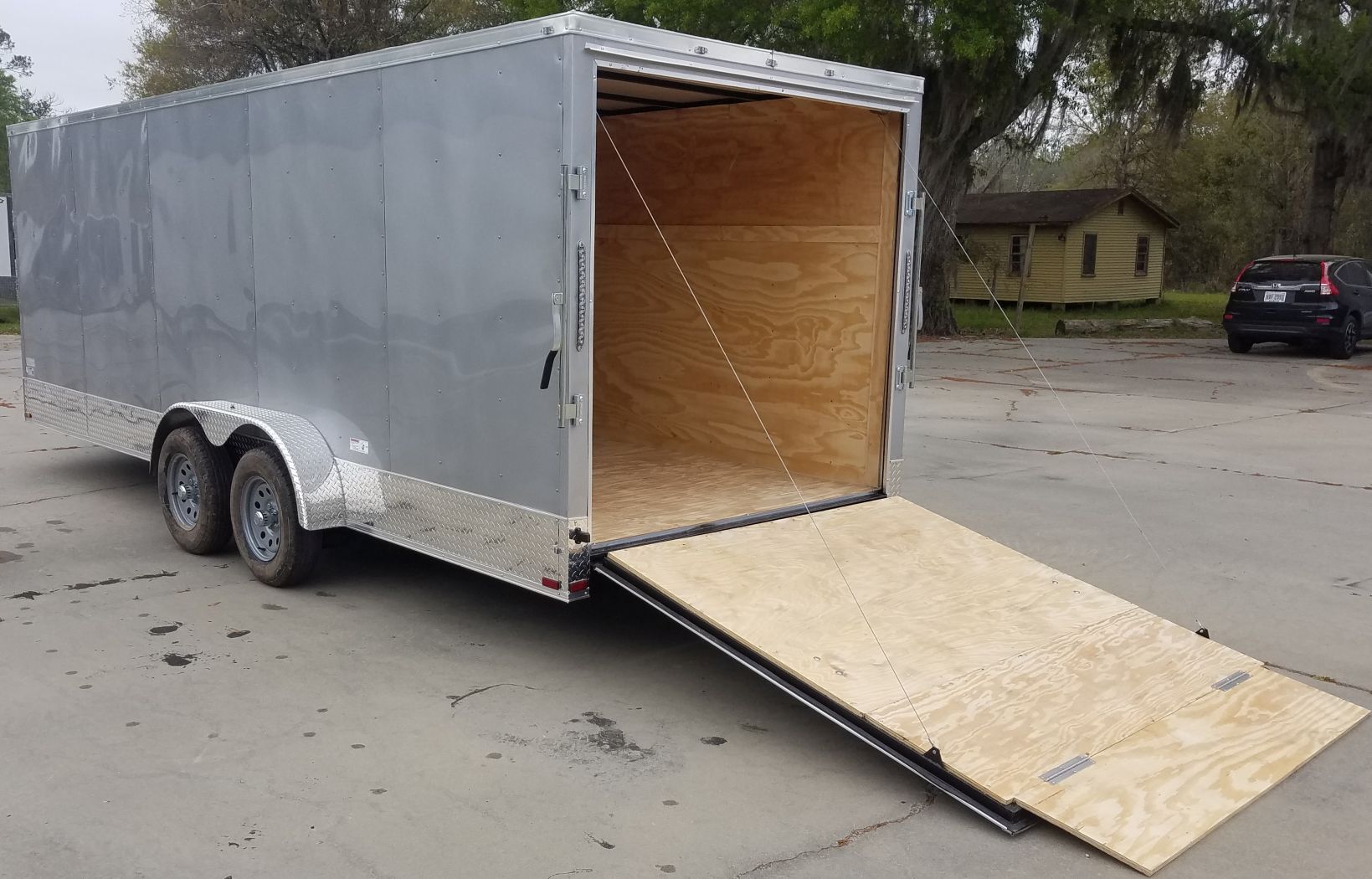 Quality Cargo 7x20 TA Trailer - Silver Frost, Ramp, Side Door, Extra Height - Image 6