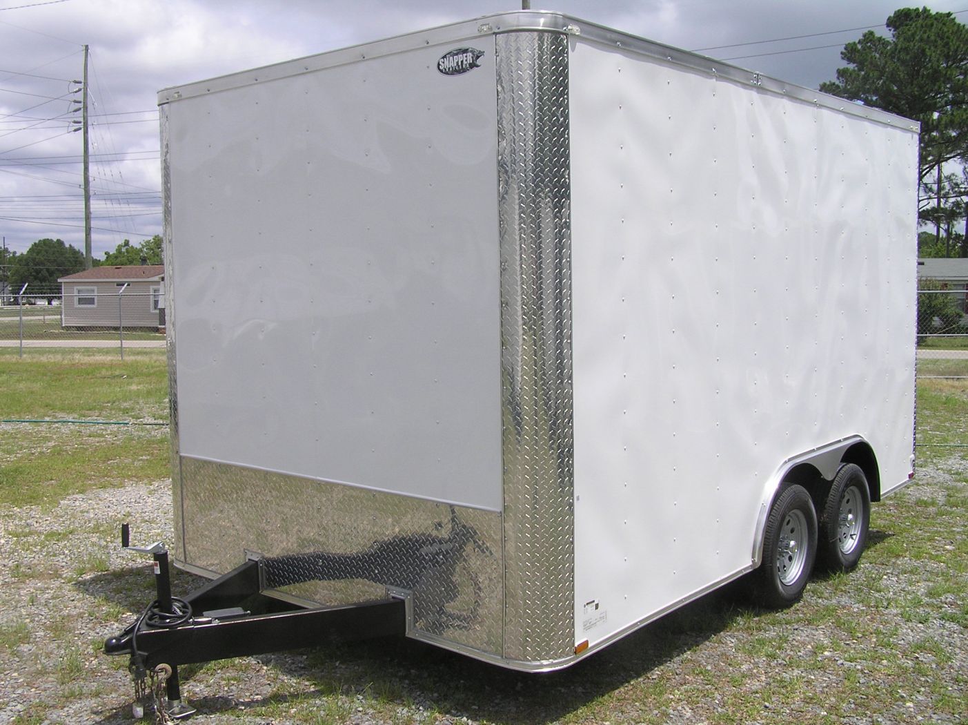 Quality Cargo 8.5x14 TA Trailer - White, Ramp, Side Door, Flat Front, Extra Height, and D-Rings - Image 2