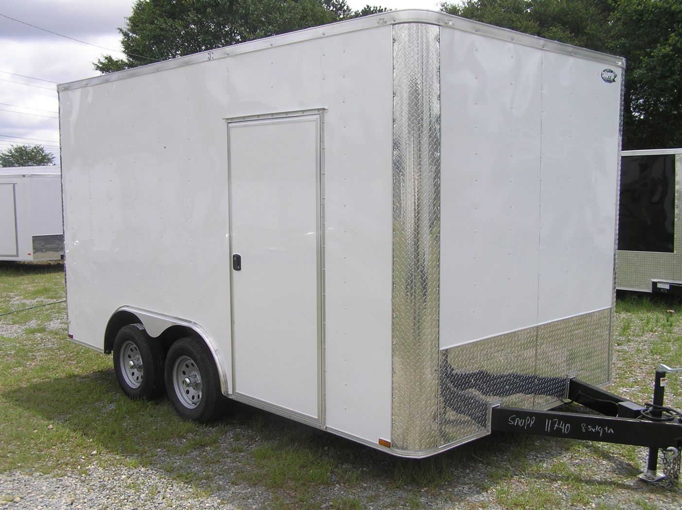 Quality Cargo 8.5x14 TA Trailer - White, Ramp, Side Door, Flat Front, Extra Height, and D-Rings - Image 12