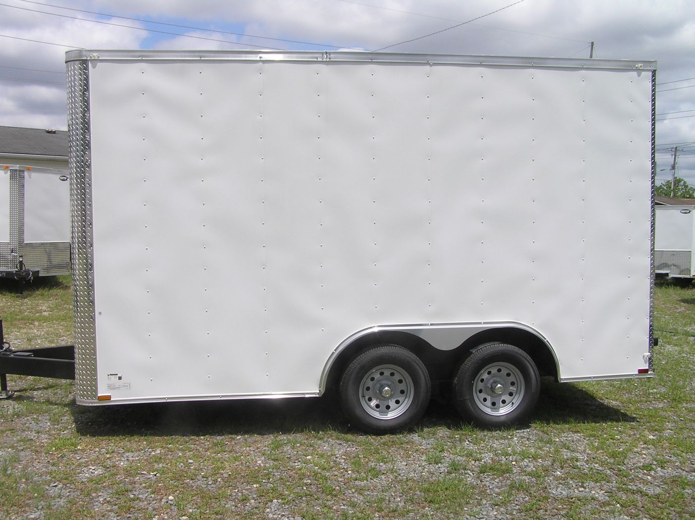 Quality Cargo 8.5x14 TA Trailer - White, Ramp, Side Door, Flat Front, Extra Height, and D-Rings - Image 3