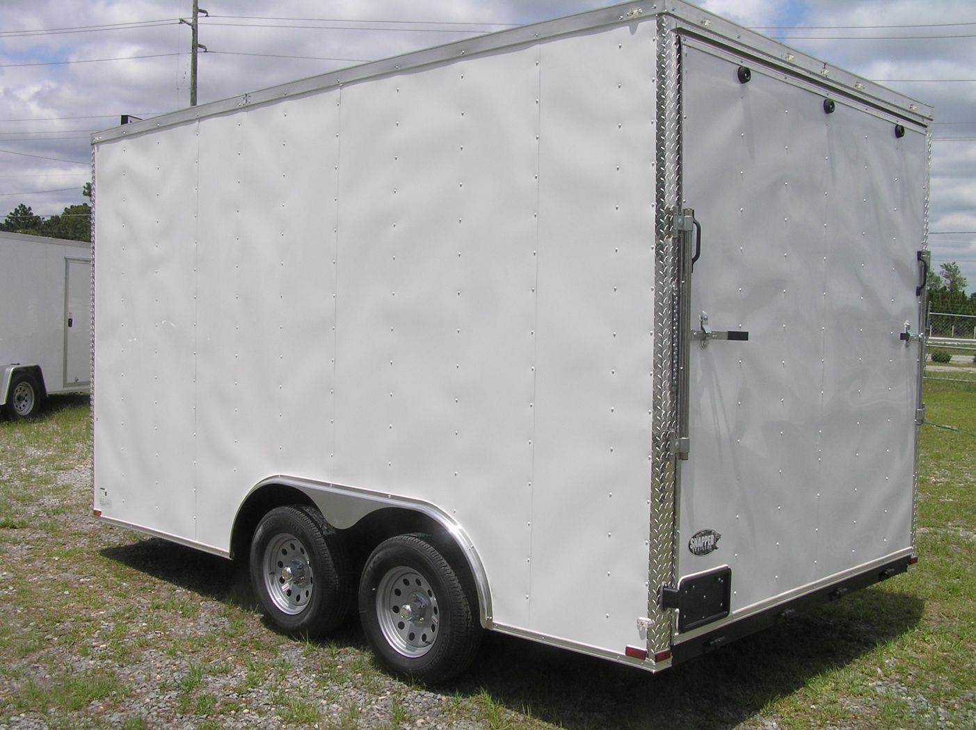 Quality Cargo 8.5x14 TA Trailer - White, Ramp, Side Door, Flat Front, Extra Height, and D-Rings - Image 5