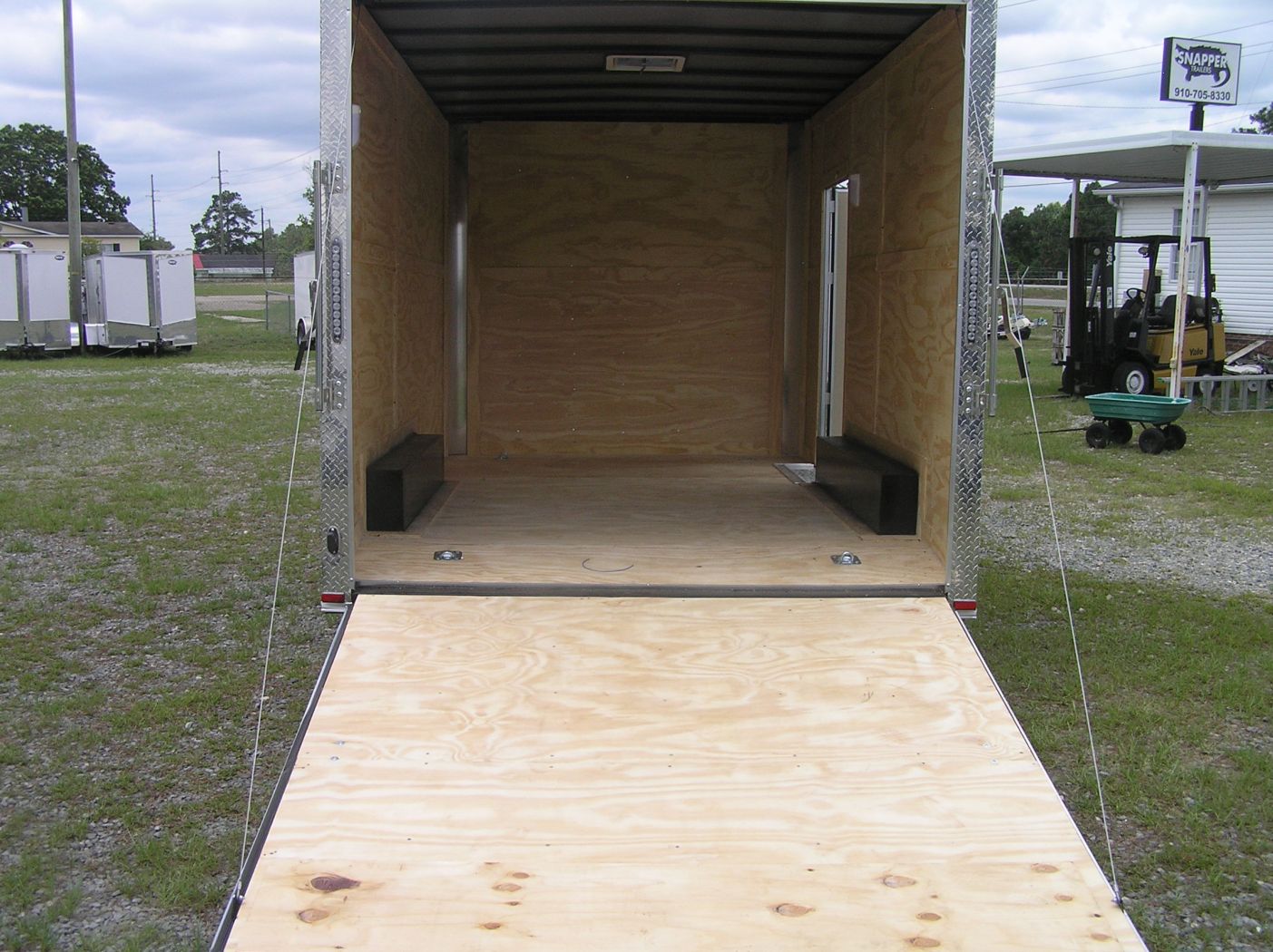 Quality Cargo 8.5x14 TA Trailer - White, Ramp, Side Door, Flat Front, Extra Height, and D-Rings - Image 6