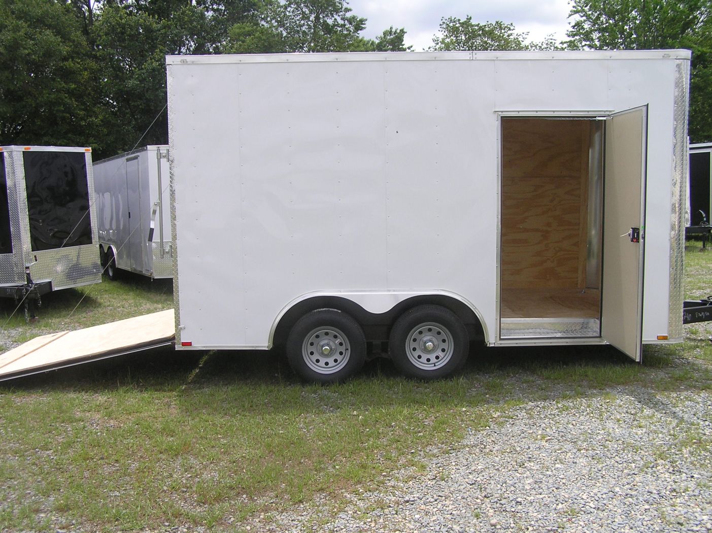 Quality Cargo 8.5x14 TA Trailer - White, Ramp, Side Door, Flat Front, Extra Height, and D-Rings - Image 10