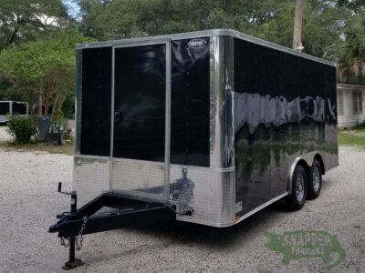 Quality Cargo 8.5x16 TA Trailer - Black, Ramp, Front Door, Concession Doors, 30 Amp Electrical Package and A/C - Image 3