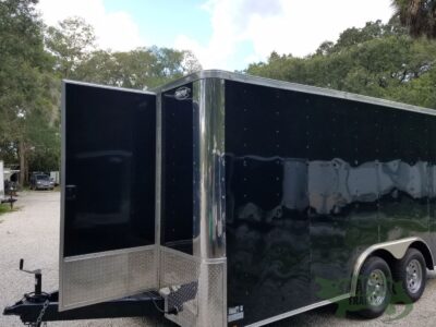 Quality Cargo 8.5x16 TA Trailer - Black, Ramp, Front Door, Concession Doors, 30 Amp Electrical Package and A/C - Image 2