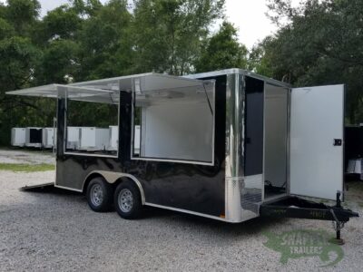 Quality Cargo 8.5x16 TA Trailer - Black, Ramp, Front Door, Concession Doors, 30 Amp Electrical Package and A/C - Image 14