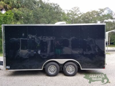Quality Cargo 8.5x16 TA Trailer - Black, Ramp, Front Door, Concession Doors, 30 Amp Electrical Package and A/C - Image 5