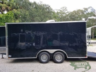 Quality Cargo 8.5x16 TA Trailer - Black, Ramp, Front Door, Concession Doors, 30 Amp Electrical Package and A/C - Image 4