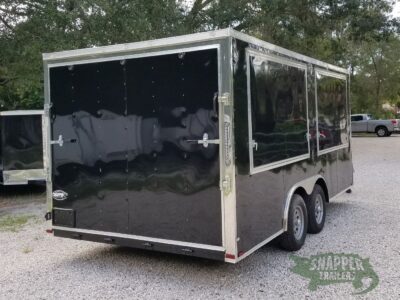 Quality Cargo 8.5x16 TA Trailer - Black, Ramp, Front Door, Concession Doors, 30 Amp Electrical Package and A/C - Image 11