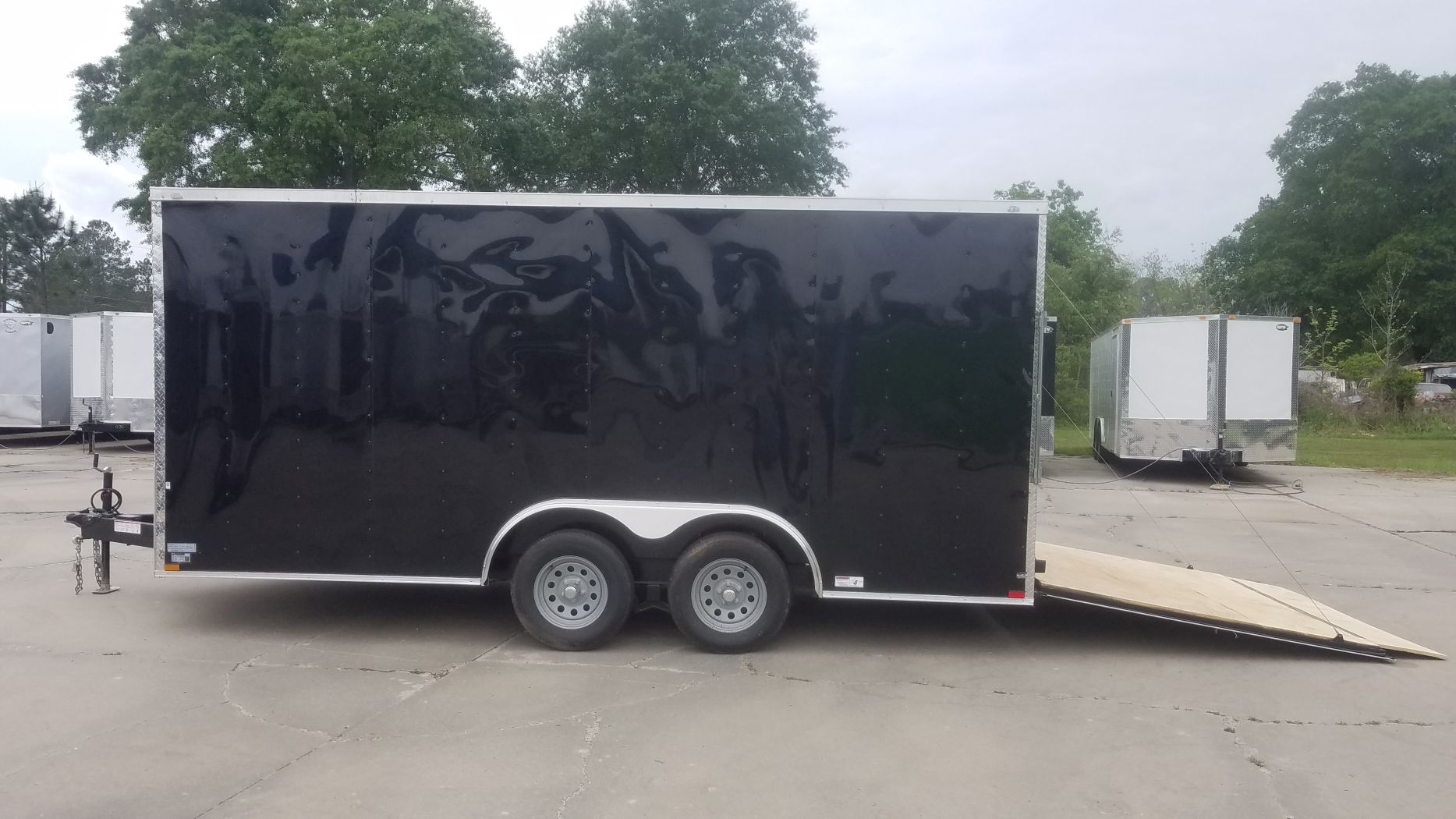 Quality Cargo 8.5x16 TA Trailer - Black, Ramp, Side Door, D-Rings, 5K Axles - Image 4