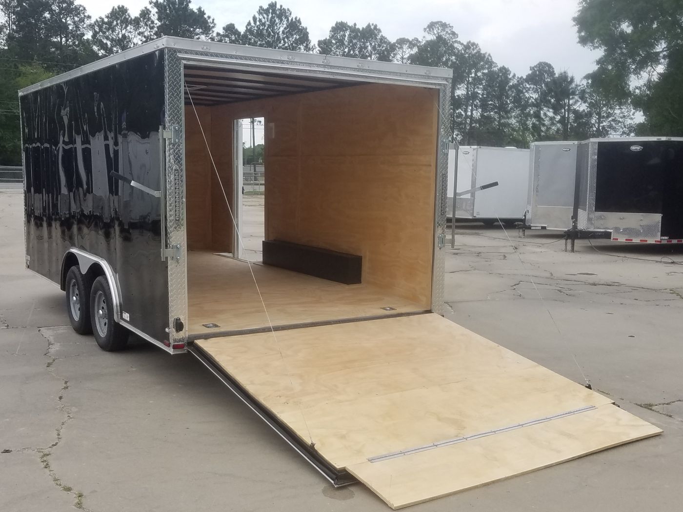 Quality Cargo 8.5x16 TA Trailer - Black, Ramp, Side Door, D-Rings, 5K Axles - Image 6