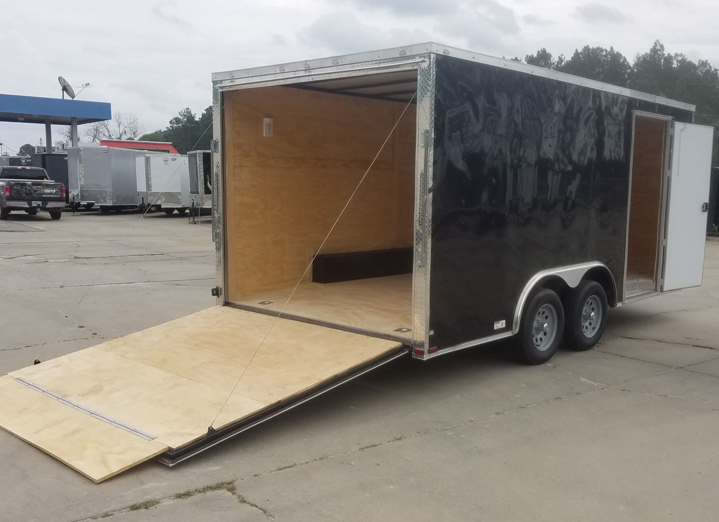 Quality Cargo 8.5x16 TA Trailer - Black, Ramp, Side Door, D-Rings, 5K Axles - Image 10