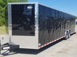 Alternative view of Quality Cargo 8.5x28 TA Trailer - Black, Ramp, Side Door, D-Rings, 7K Axles