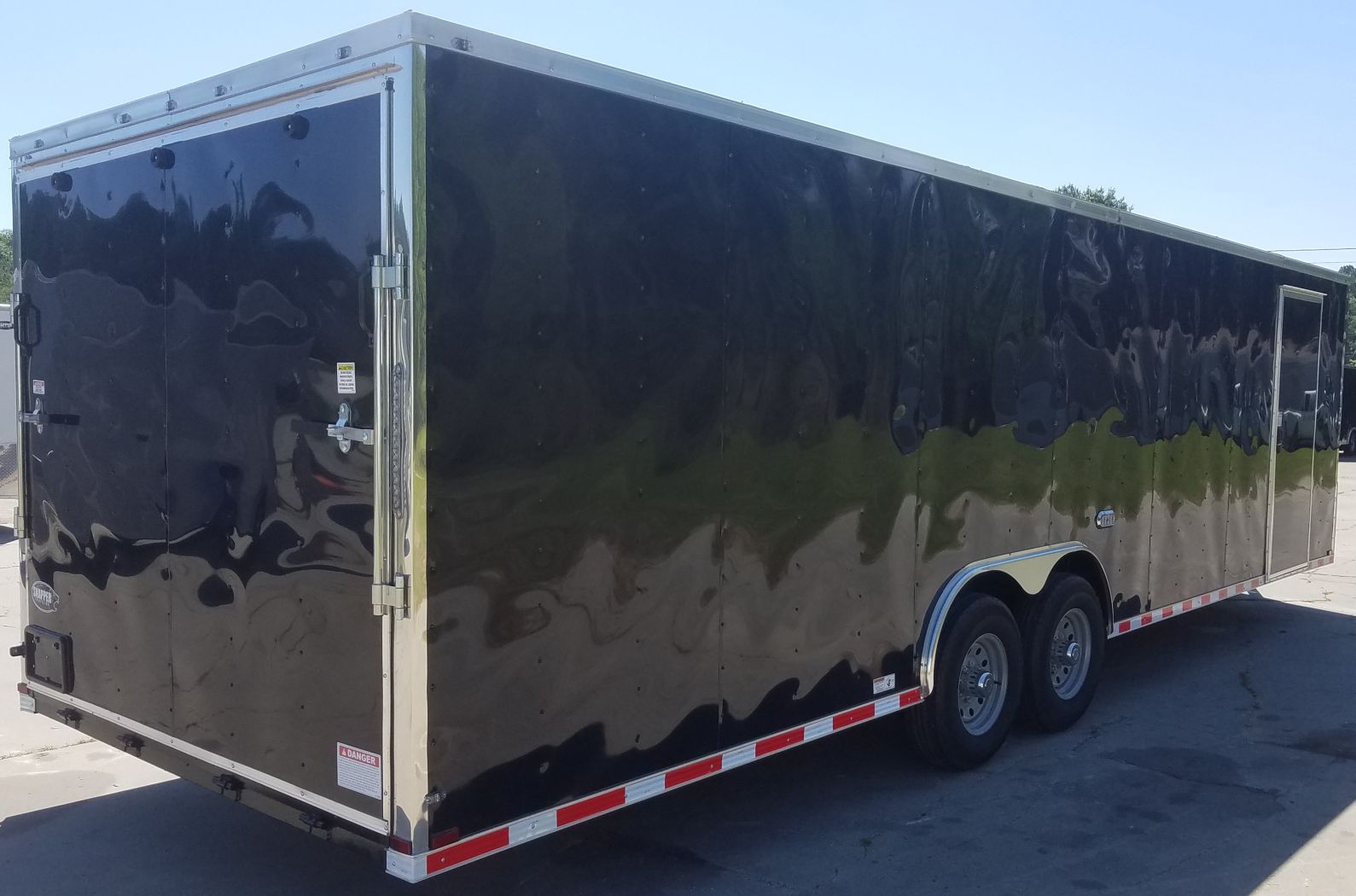 Quality Cargo 8.5x28 TA Trailer - Black, Ramp, Side Door, D-Rings, 7K Axles - Image 11