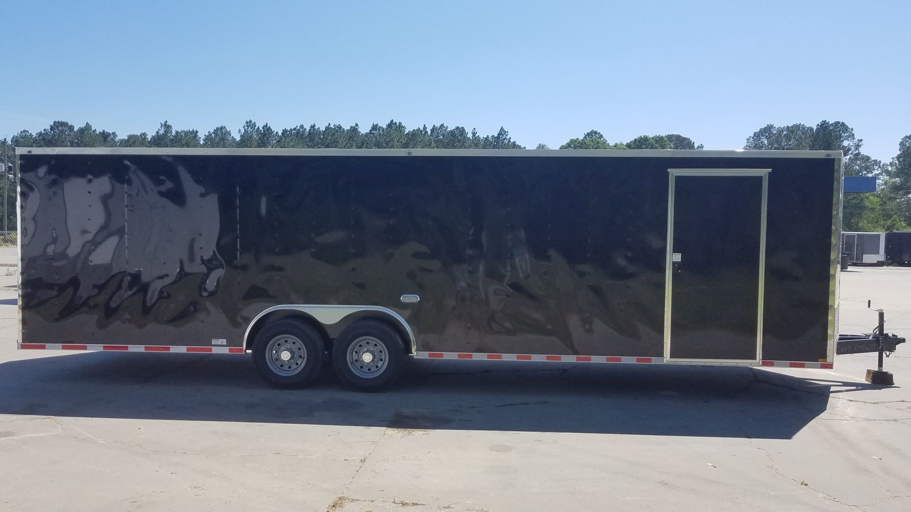 Quality Cargo 8.5x28 TA Trailer - Black, Ramp, Side Door, D-Rings, 7K Axles