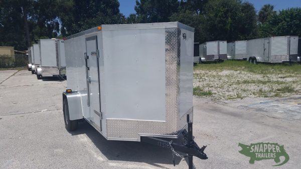 South Georgia Cargo 5x10 SA Trailer - White, Ramp, Side Door, and D-Rings