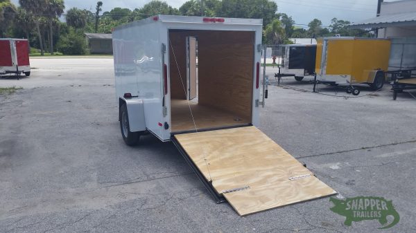 South Georgia Cargo 5x10 SA Trailer - White, Ramp, Side Door, and D-Rings - Image 9