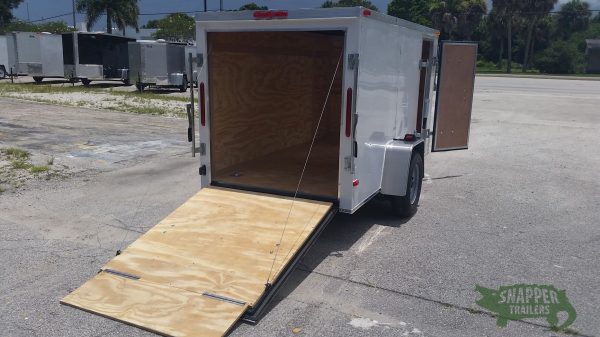 South Georgia Cargo 5x10 SA Trailer - White, Ramp, Side Door, and D-Rings - Image 6