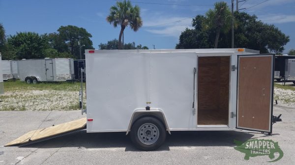 South Georgia Cargo 5x10 SA Trailer - White, Ramp, Side Door, and D-Rings - Image 4