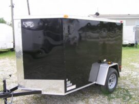 Alternative view of South Georgia Cargo Custom 5x8 SA Trailer - Black, Ramp, Side Door, Side Vents, D-Rings