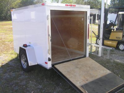 South Georgia Cargo 5x8 SA Trailer - White, Ramp - Image 4