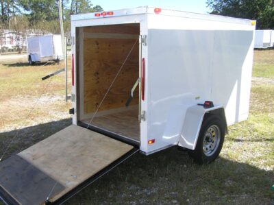 South Georgia Cargo 5x8 SA Trailer - White, Ramp - Image 8