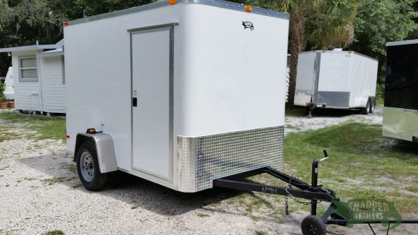 South Georgia Cargo 6x10 SA Concession Trailer - White, Double Doors, Side Door, Extra Height, Flat Front