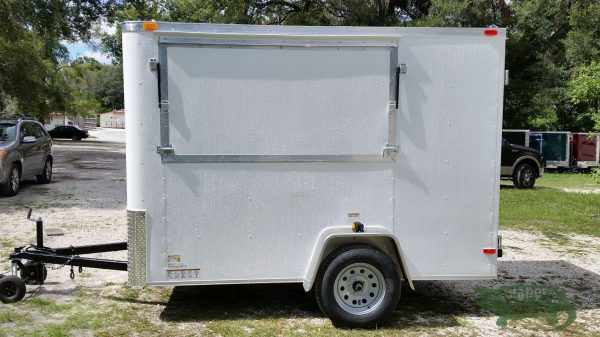 South Georgia Cargo 6x10 SA Concession Trailer - White, Double Doors, Side Door, Extra Height, Flat Front - Image 6