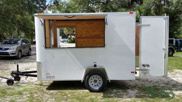 South Georgia Cargo 6x10 SA Concession Trailer - White, Double Doors, Side Door, Extra Height, Flat Front - Image 5